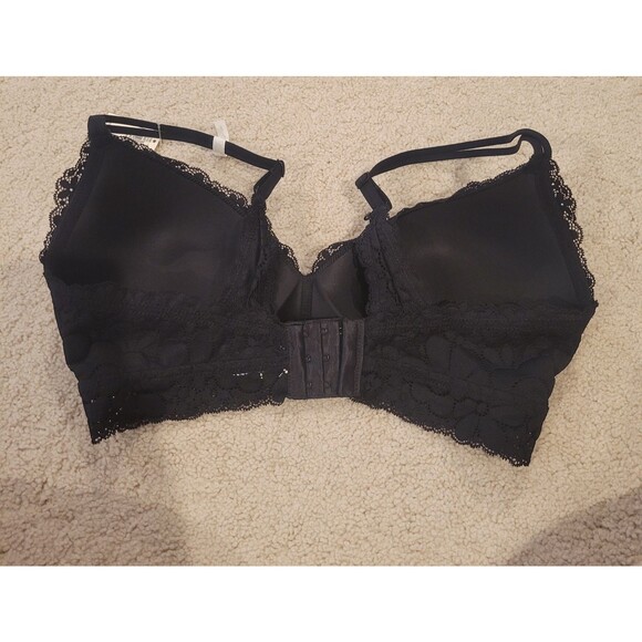 NWT Aerie Real Happy WIRELESS Lace Padded Bra In Black Size 36C MSRP $45 Sexy - Picture 3 of 7